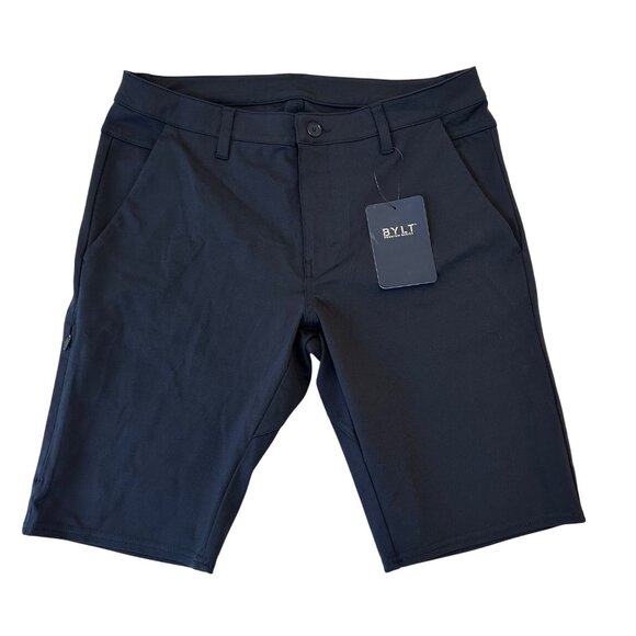 Bylt Mens Everyday Short Size 34 NWT Navy Blue 10" Inseam Stretch Athletic - Picture 1 of 11